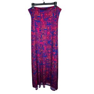 Lularoe Maxi Pink & Blue Skirt Size XL